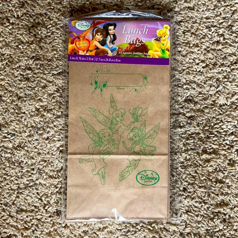 NEW Disney Fairies 15 Square Bottom Bags